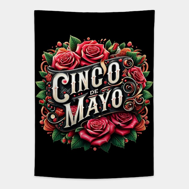 Cinco de Mayo Traditional Red Roses Tapestry by Truth or Rare