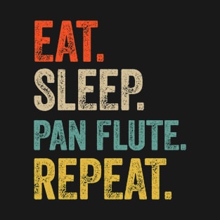 Funny eat sleep pan flute repeat retro vintage gift T-Shirt