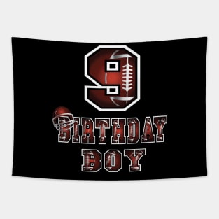 9th Birthday Boy 9 Years Old Football Lover Theme Party design Tapestry