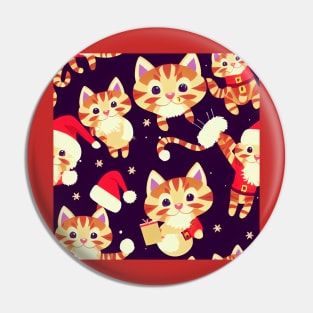 Santa Cat Kitten Pattern Pin