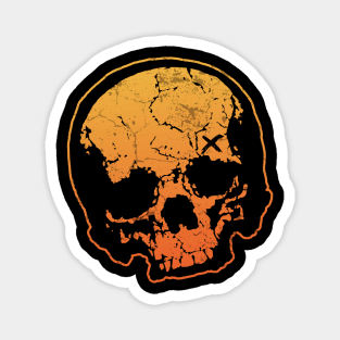 Orange Crush Skull Magnet