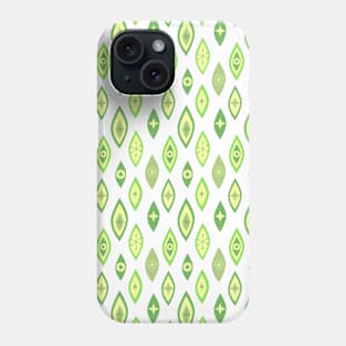 Atomic Age MCM Shapes and Stars Pattern Lime Phone Case