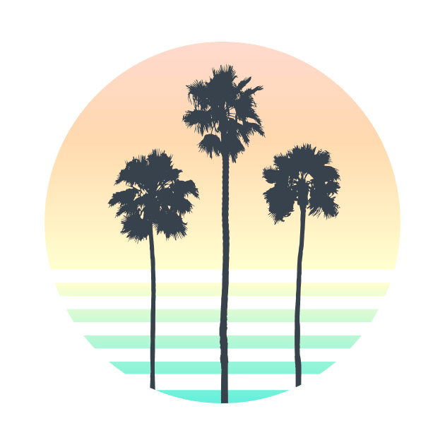 Palm Trees in Sunset by fuzzyleaf