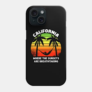 California where the sunsets are breathtaking - retro Phone Case