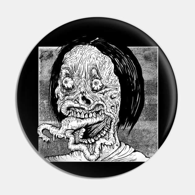 Melted Face Pin by DeathAnarchy