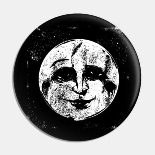 Man in the moon illustration Pin