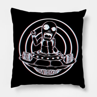 Rave Alien Illusion Glitch Pillow