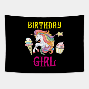 Birthday Girl Unicorn Lovers Gift Idea Tapestry