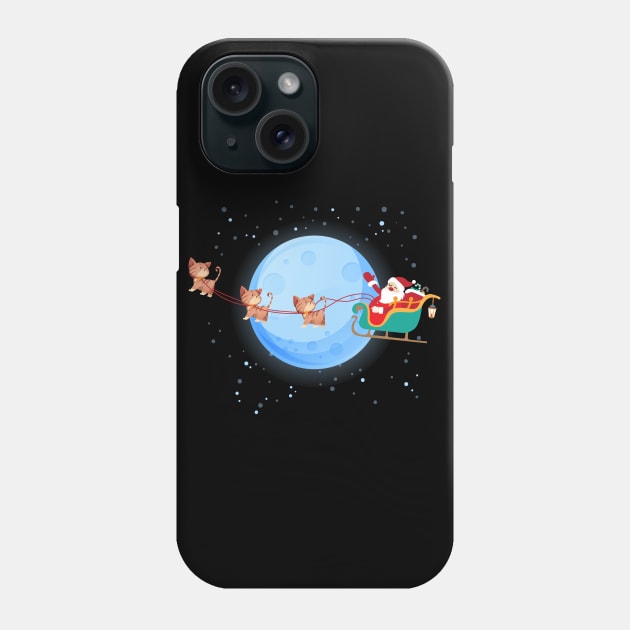 Santa Claus Riding kitten Phone Case by Skylane