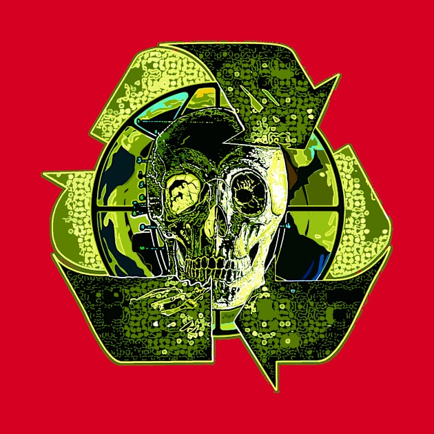 Recycle or Die Skull by Mudge