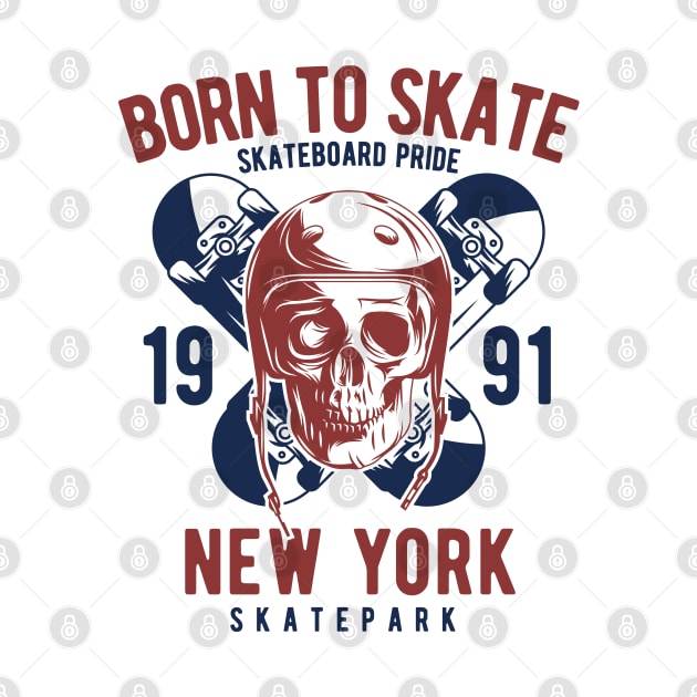 Born to skate 1991 ride skull new york by SpaceWiz95