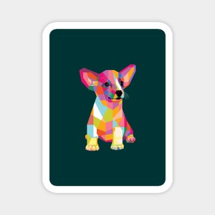 Cute Puppy Green Bg Magnet