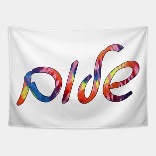 Sholoym - Peace (Hebrew, Ashkenazi cursive, Tie-Dye) Tapestry