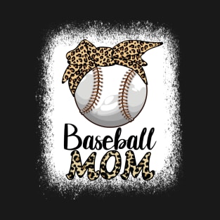 Leopard Baseball Softball Mom Leopard Shirts Mother's Day T-Shirt