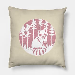 Pastel Raccoon in the woods Pillow