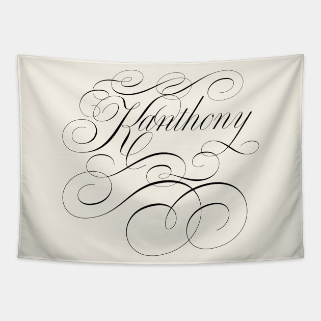 Kanthony of Bridgerton, Kate and Anthony in calligraphy. Tapestry by YourGoods