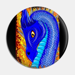 Blue fire dragon Pin