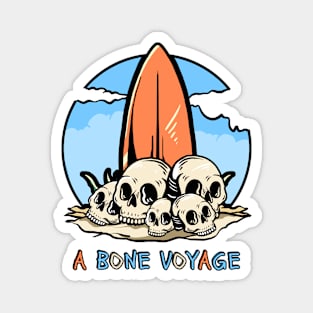Bone Voyage: Surf and Skull Design Magnet