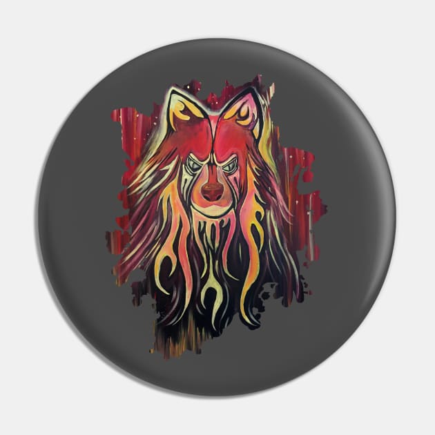 Fire Wolf Pin by adamzworld