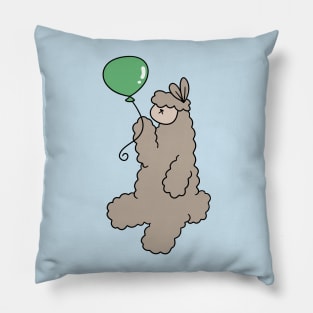 Green Balloon Alpaca Pillow