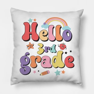 Hello Third Grade Team 3rd Grade Back to School Teacher Kids Pillow