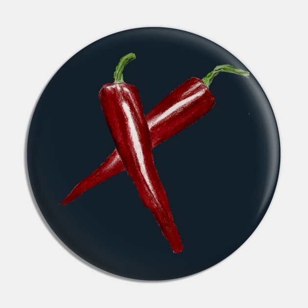 Red Hot Peppers Pin by Art is Sandy