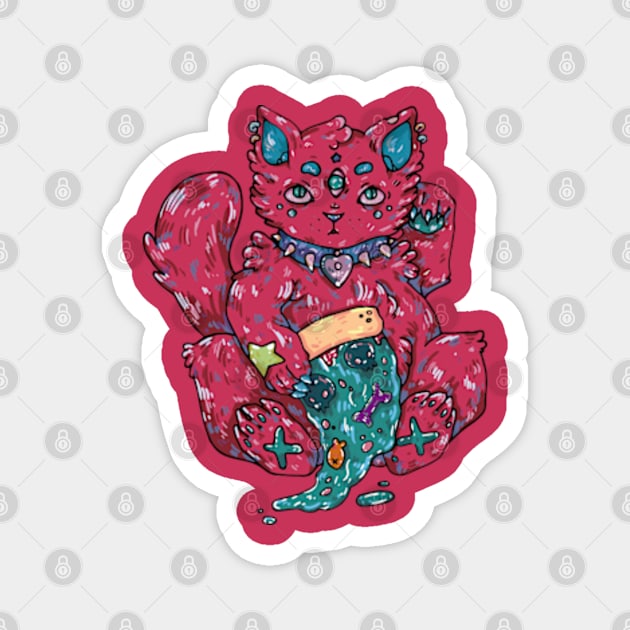 Junky Lucky Cat Magnet by The Craft Coven