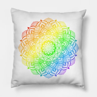 Rainbow Gay Pride Striped Mandala Pillow
