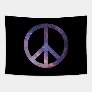 Galaxy Peace Sign Symbol Hippie Art Tapestry