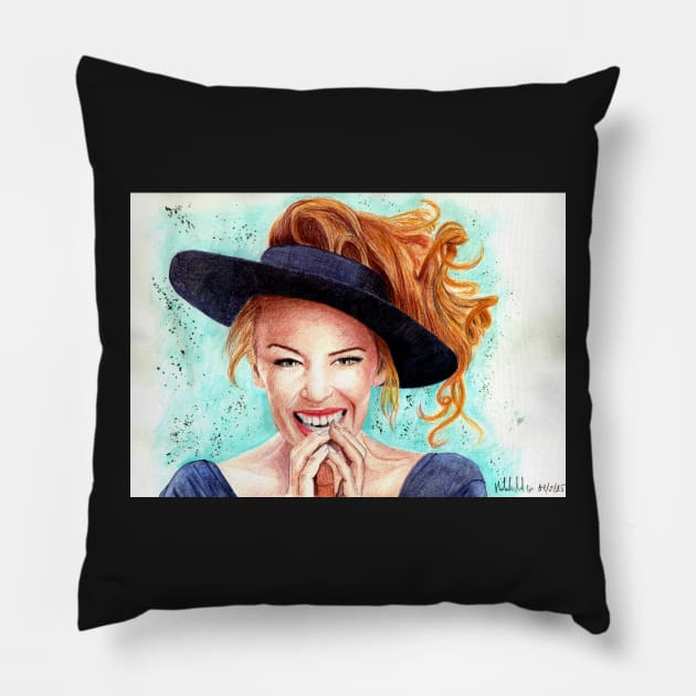 Kylie Minogue - lovely hat Pillow by micheleamadesi