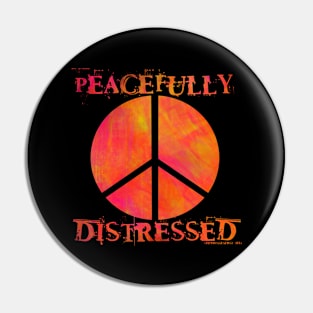 Peacefully Distressed v3 Orange Pin