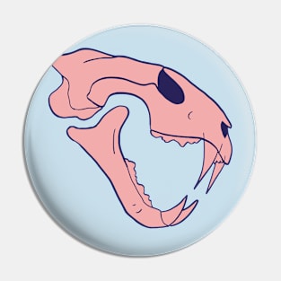 Tiger Skull Pink Pin