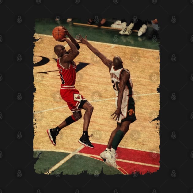 Gary Payton vs Michael Jordan in The 1996 NBA Finals by Wendyshopart