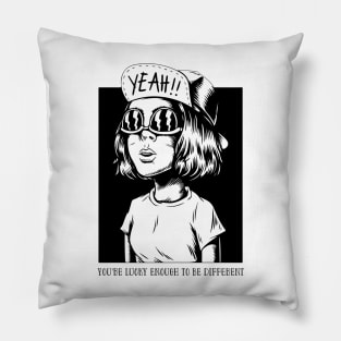 'You're Lucky Enough To Be Different' Autism Awareness Shirt Pillow