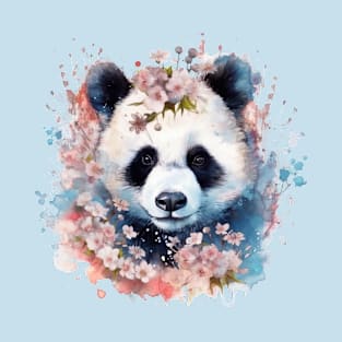 Panda power meets floral finesse T-Shirt