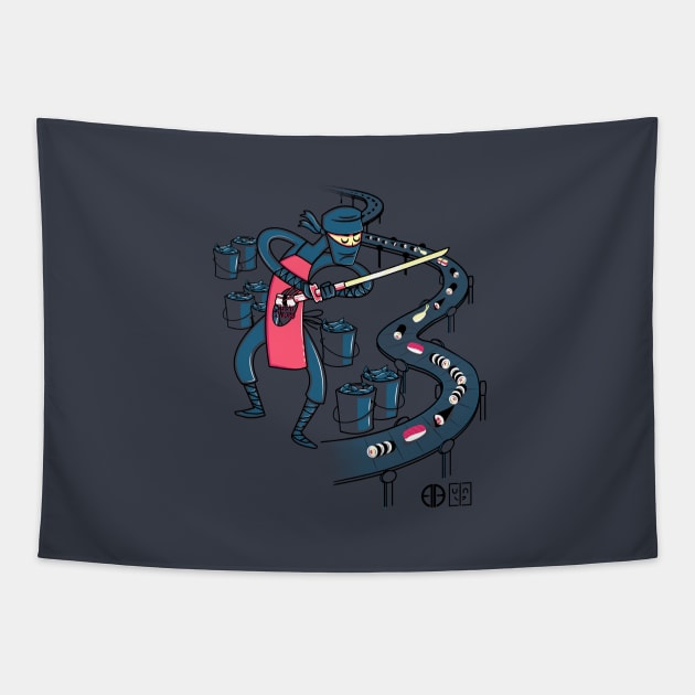 Ninja Sushi (collab with Arinesart) Tapestry by BITICOL