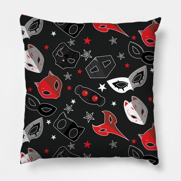 Persona 5 Masks Pattern Persona 5 Pillow TeePublic