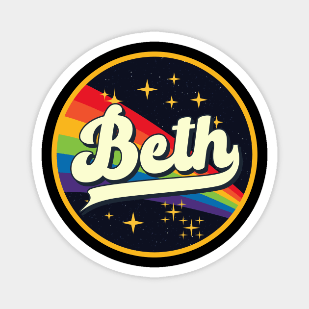 Beth // Rainbow In Space Vintage Style Magnet by LMW Art