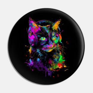 Cat DJ Voyage Pin