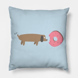 Dog Eating a Donut Pillow