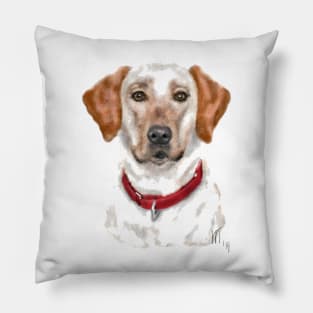 Pooch With a Red Collar Pillow