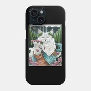 Flowers By Moonlight  - Greek God Adonis - White Outlined Version Phone Case