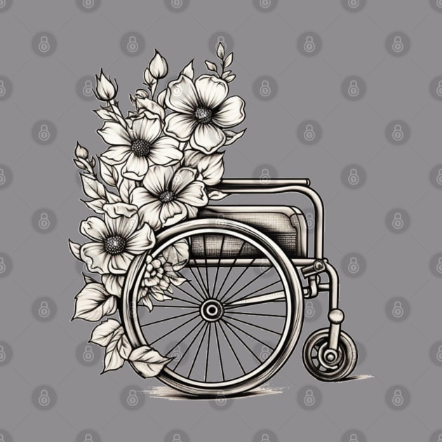 Floral Wheelchair Tattoo by Kary Pearson