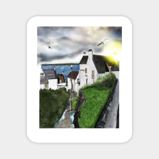 Dysart in Scotland: Architecture Art Print [Scottish Coastal Town ] Magnet