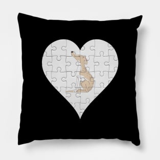 Whippet Heart Jigsaw Pieces Design - Gift for Whippet Lovers Pillow