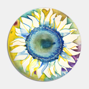Sunflower Tie-Dye Watercolor Pin
