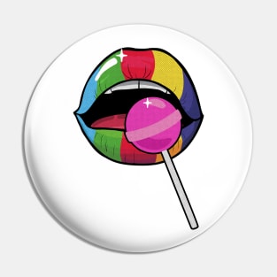 Super sweet red lips lollipop pink Pin