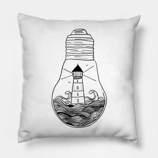 Lighthouse in a lightbulb creative handdrawn Gift Pillow