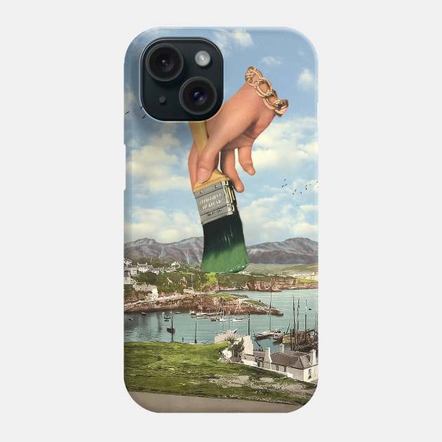 Painting The Landscape - Surreal/Collage Art Phone Case by DIGOUTTHESKY