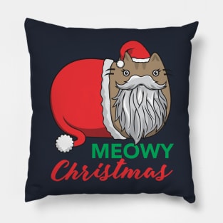 Meowy Christmas fro Santa Cat Pillow